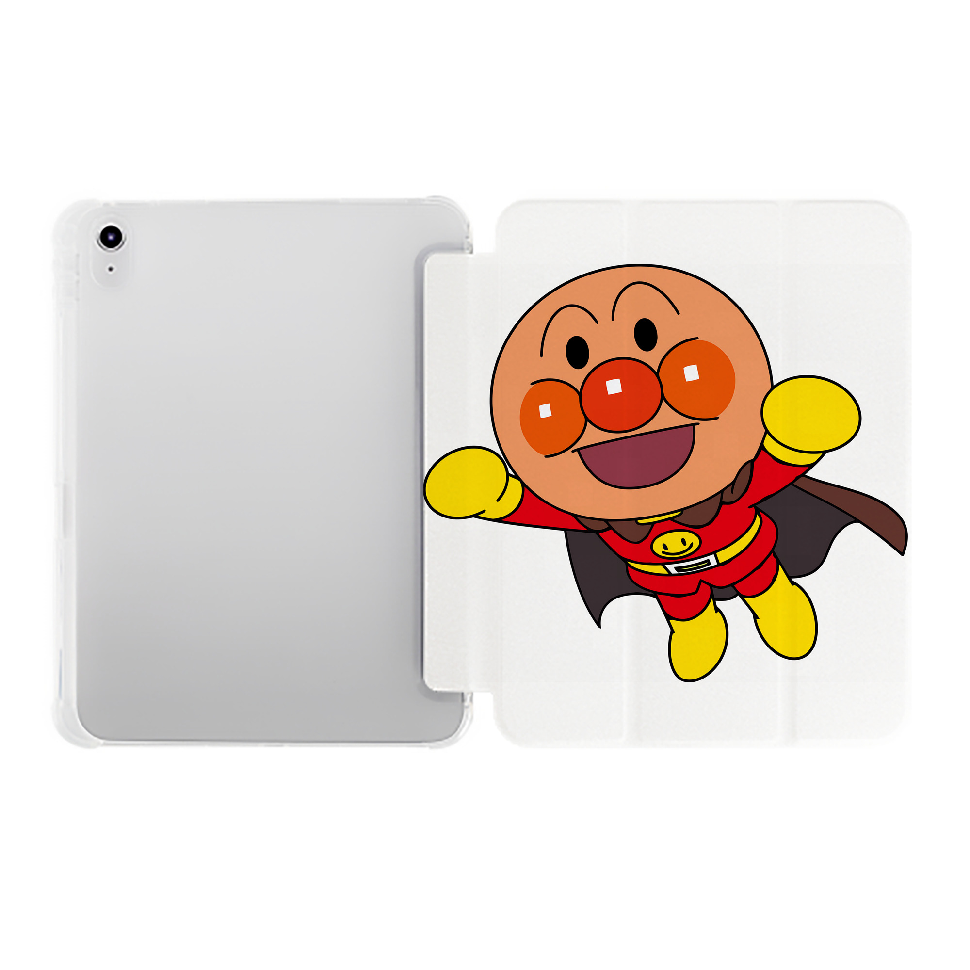 （画像用） アンパンマン Anpanman IPad ケース ペン収納付き 三つ折りスタンド PUレザー×シリコン 対応機種9.5/10.5/10.9インチ